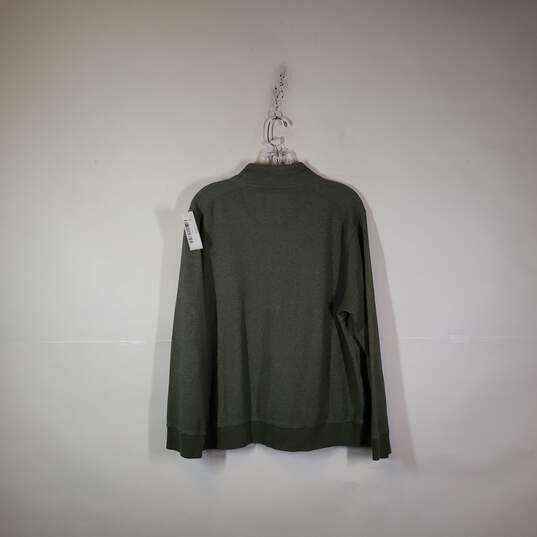 Mens Long Sleeve Quarter Zip Mock Neck Pullover Sweatshirt Size XL image number 2