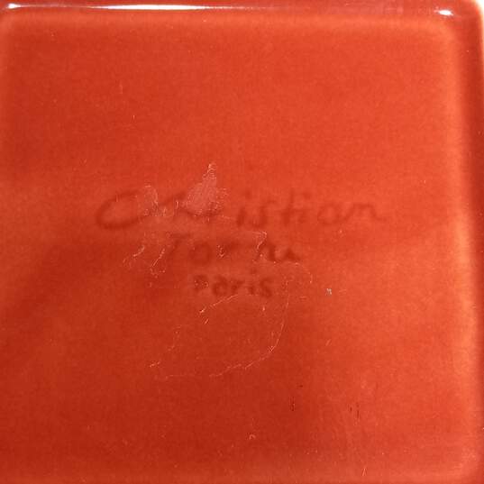 Vintage Christian Tortu Paris Red Leaf Square Serving Platter image number 5