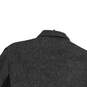 Womens Black Gray Wool Blend Faux Leather Long Sleeve Full-Zip Jacket Sz XL image number 4