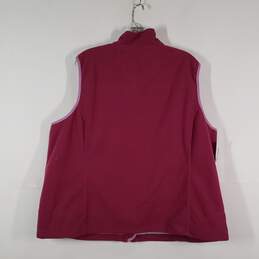 Womens Zipper Pocket Mock Neck Sleeveless Full-Zip Vest Size 2X alternative image