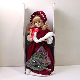 Telco Motionettes of Christmas Vintage Blonde Girl In Red Dress Doll IOB alternative image
