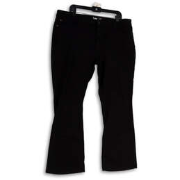 NWT Womens Black Denim Regular Fit Dark Wash Mid Rise Bootcut Jeans Sz 20P