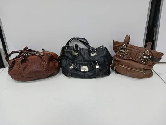 Bundle Of 3 B. Makowsky Black & Brown Handbags image number 1