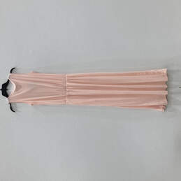 NWT Womens Pink Sleeveless Round Neck Side Slit Summer Maxi Dress Size S