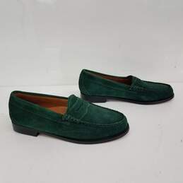 G.H. Bass for Madewell Whitney Weejun Green Suede Loafers Size 7M alternative image