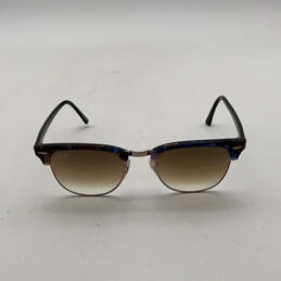 Womens BB 316 Clubmaster Brown Lens Blue Full Rim Rectangle Sunglasses