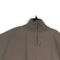 Womens Gray 1/4 Zip Mock Neck Dolman Sleeve Side Slit Pullover Sweater Sz L image number 3