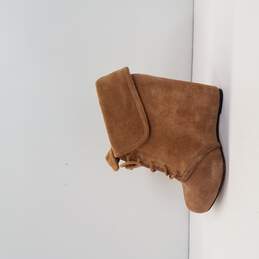 Elizabeth And James Suede Wedge Laceup Booties Tan Size 6.5 alternative image