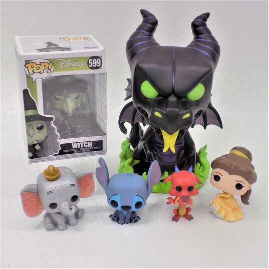 Disney Funko Pops Nightmare Before Christmas Witch Jumbo Maleficent Dragon Dumbo Belle Stitch image number 1