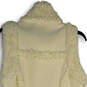 Womens White Faux Fur Sleeveless Open Front Sweater Vest Size Small image number 4