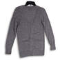 Womens Gray Heather Long Sleeve Button Front Cardigan Sweater Size Small image number 2