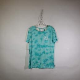 NWT Womens Tie Dye Strappy Back Short Sleeve Pullover T-Shirt Size Small
