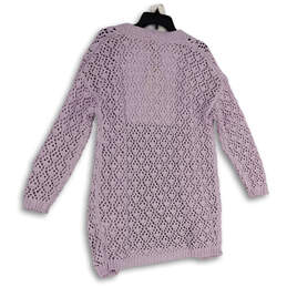 Womens Purple Knitted Long Sleeve Open Front Cardigan Sweater Size Medium alternative image