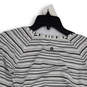 Womens Black White Striped Round Neck Long Sleeve Pullover T-Shirt Size 4 image number 3