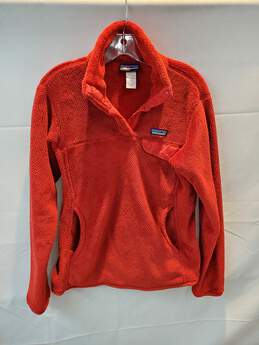 Patagonia Quarter Button Long Sleeve Red Pullover Sweater Women's Size M