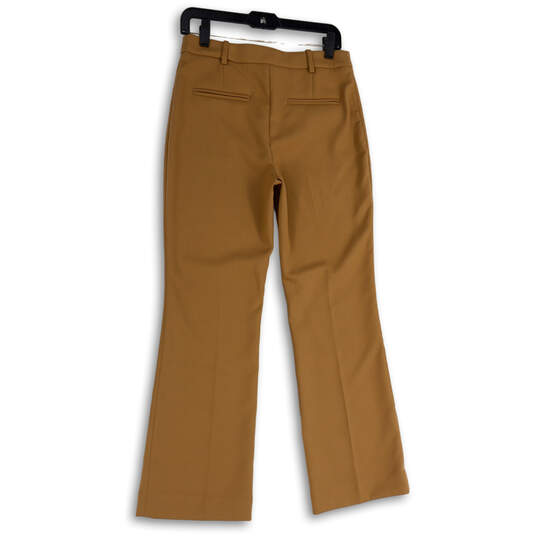 NWT Womens Brown Flat Front Welt Pocket Wide Leg Dress Pants 6 image number 3