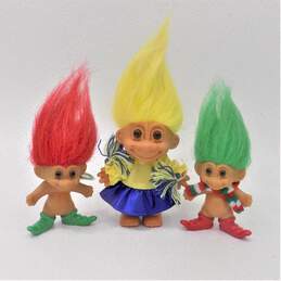 Vintage Russ Troll Doll Lot Of 3 Cheerleader Elf