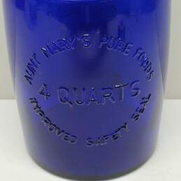 Crownford Giftware 4 Qt. Blue Flip Top Glass Jar Made in Italy 1979 alternative image