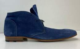 Heschung Blue Suede Lace Up Chelsea Ankle Boots Men's Size 7 M