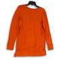 NWT Womens Orange Regular Fit Long Sleeve V-Neck Pullover T- Shirt Size S image number 2