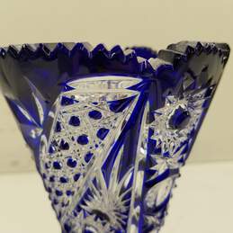 Art Glass Karat Hand Cut  Crystal Vase 10in H Vase alternative image