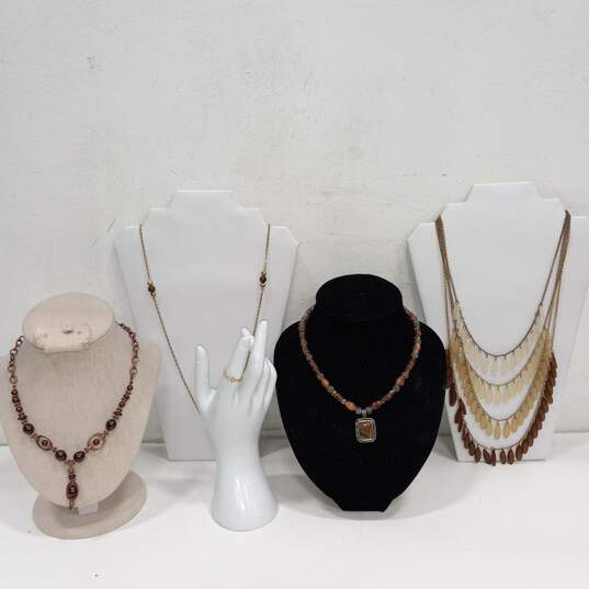 Bundle of Assorted Brown and Tan Fashion Jewelry image number 1