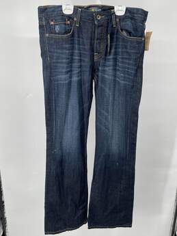 Mens Blue Medium Wash Pockets Denim Bootcut Jeans Size 34x32 T-0528908-M
