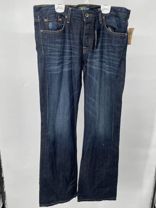 Mens Blue Medium Wash Pockets Denim Bootcut Jeans Size 34x32 T-0528908-M image number 1
