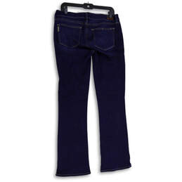 Womens Blue Denim Dark Wash Mid Rise Bootcut Leg Jeans Size 30 alternative image