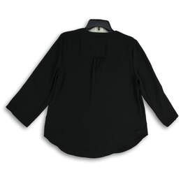 NWT Maurices Womens Black Split Neck 3/4 Sleeve Pullover Blouse Top Size Medium alternative image