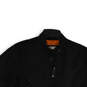 Womens Black Long Sleeve Drawstring Waist Full-Zip Bomber Jacket Size Small image number 3