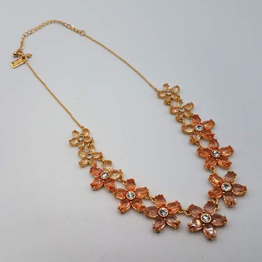 Buy the Kate Spade New York Gold Tone + Glass Crystal Bed of Roses Fashion  Statement Necklace | GoodwillFinds
