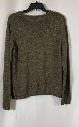 Armani Jeans Womens Green Metallic Gold Long Sleeve Pullover Sweater Size M alternative image