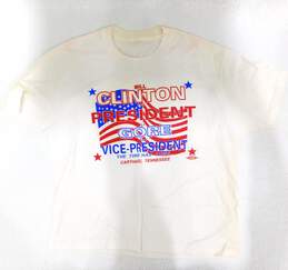 VTG Bill Clinton For President Al Gore VP Election T-Shirt Political Memorabilia