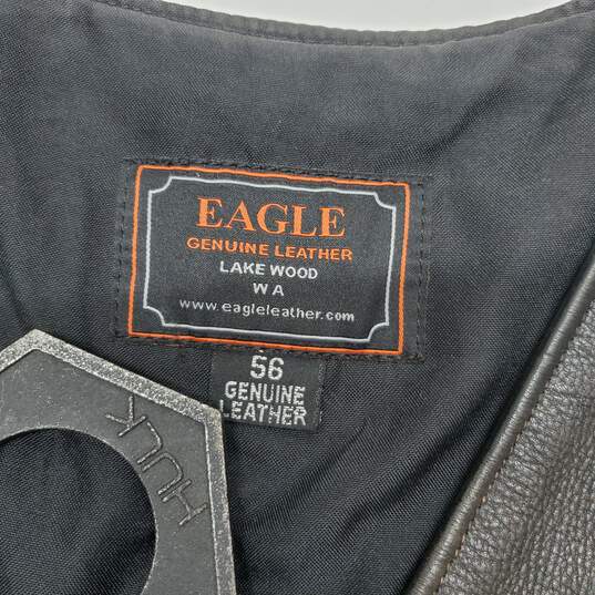 Eagle Genuine Leather Black Button Up Vest Size 56 image number 3