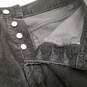 Womens Black Cotton Pockets Button Fly Denim Straight Leg Jeans Size 31 image number 4