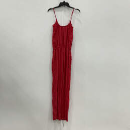 NWT Womens Red Spaghetti Strap Ruffle Scoop Neck One Piece Jumpsuit Size M alternative image