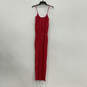 NWT Womens Red Spaghetti Strap Ruffle Scoop Neck One Piece Jumpsuit Size M image number 2