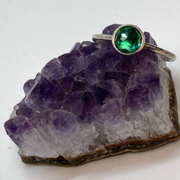 Designer Pandora S925 ALE 54 Sterling Silver Green Droplet Crystal Ring
