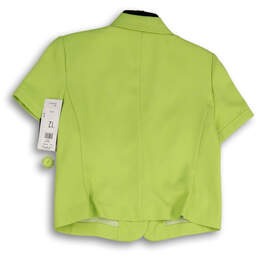 NWT Womens Green Short Sleeve Front Pocket One Button Cropped Blazer Sz12 alternative image