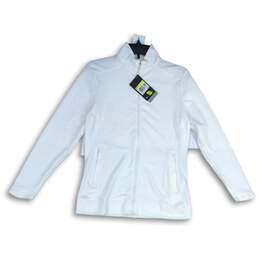 NWT Nike Womens White Long Sleeve Mock Neck Full-Zip Jacket Size Small