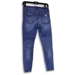 Womens Blue Distressed Denim 5-Pocket Design Straight Leg Jeans Size 26 alternative image