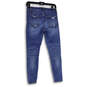 Womens Blue Distressed Denim 5-Pocket Design Straight Leg Jeans Size 26 image number 2