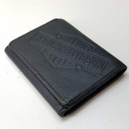 Harley Davidson Black Leather Trifold Wallet Mens alternative image