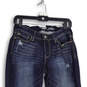 Womens Blue Denim Distressed Modern Slim Fit Cuffed Skinny Jeans Size 6 W28 image number 3