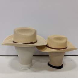 2pc Set of Men's Atwood Straw Western Hats Sz XS/L alternative image