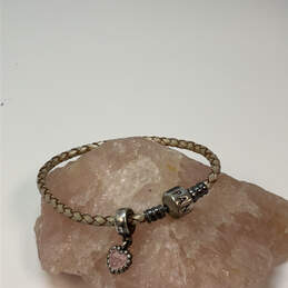 Designer Pandora 925 ALE Sterling Silver Braided Cord Dangle Charm Bracelet