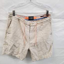 Mn SCOTCH & SODA Shorts Fave Linene Blend Drawstring Side Pockets Sz 30