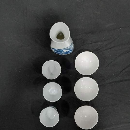 Set of 7 Vintage Sake Decanter & Cups image number 2