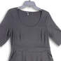 Womens Purple Scoop Neck Short Sleeve Pullover A-Line Dress Size Large image number 3